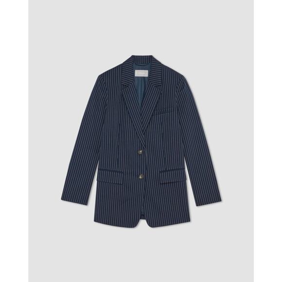 Everlane The Tencel Oversized Blazer - 4 Navy/Bone Pinstriped - Picture 2 of 6